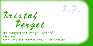 kristof pergel business card